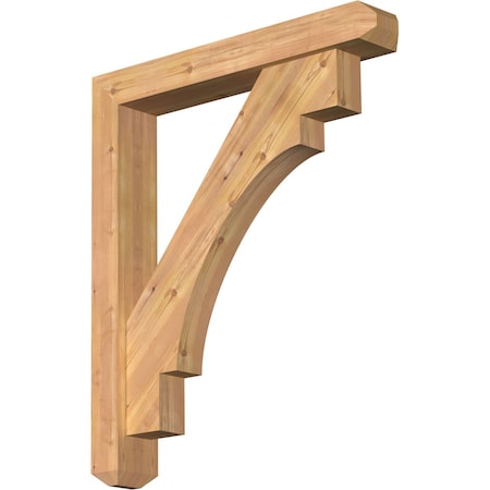 Ekena Millwork Merced Craftsman Smooth Bracket w/ Offset Brace, Western Red Cedar, 5 1/2"W x 34"D x 40"H BKT0604X34X40MRC04SWR